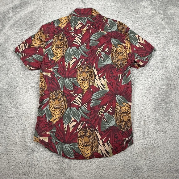 Bonobos Hawaiian Shirt Mens S Red Short‎ Sleeve Regular Fit Floral Print - Picture 7 of 7